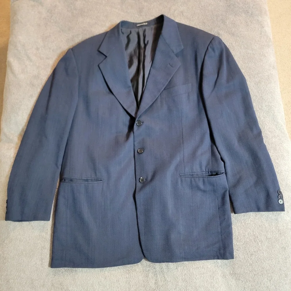 Pal Zileri Made In Italy Men's Navy Blue Blazer Sport Coat 56L‎
